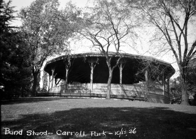 Carroll Park bandstand, 1926. 