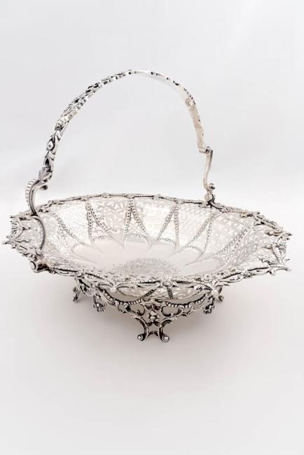 Silver cake basket