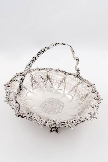 Silver cake basket