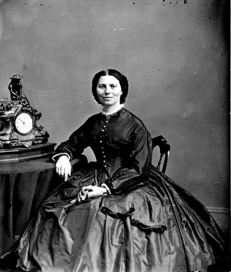 Clara Barton, circa 1865, by famed Civil War photographer Mathew Brady
