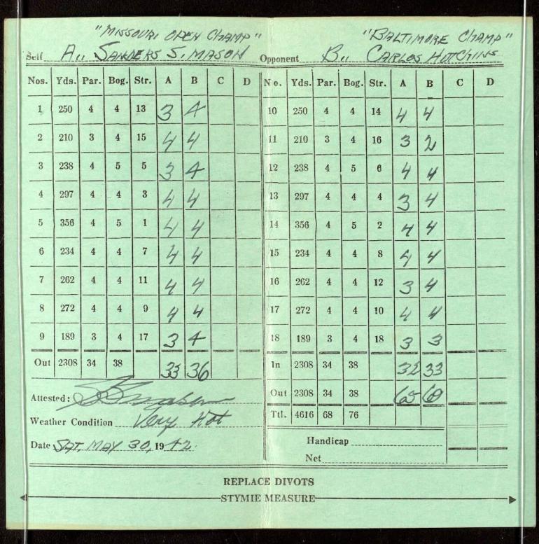 In this championship tournament, golfers had to play the 9-hole golf course twice to reach the requisite 18 holes.