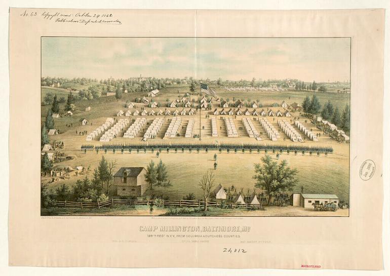 The 128th New York Volunteers from Dutchess and Columbia counties built Camp Millington.