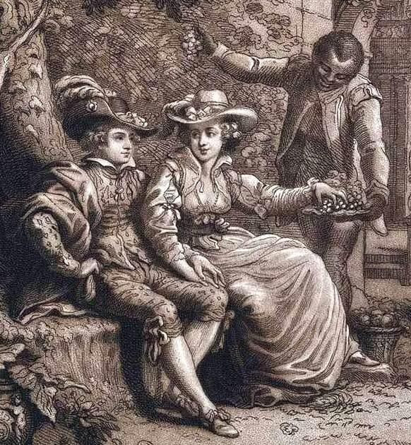 British artist Richard Cosway’s engraving of he and his wife Maria being served by Ottobah Cugoano, an enslaved man whom they held.