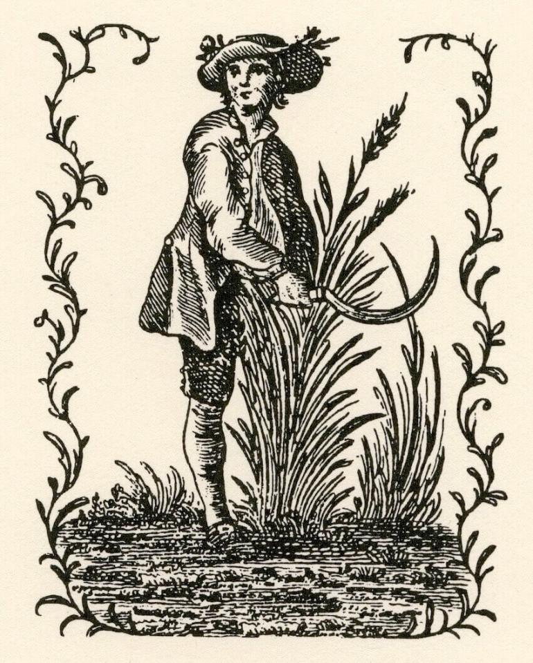Colonial-era woodcuts of indentured and convict gardeners, courtesy of Gardens and Gardening in the Cheseapeake,1700-1805, by Barbara Wells Sarudy.