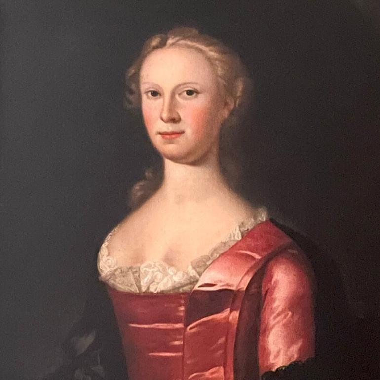 Mary Clare Carroll, the Barrister’s sister, who married Nicholas Maccubbin, an Annapolis merchant. Portrait by John Hesselius, circa 1747. 