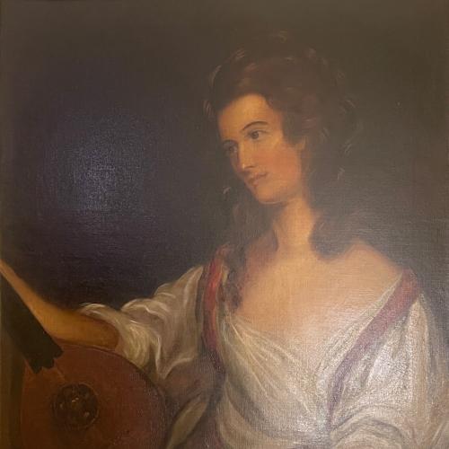 Sophia Gogh Carroll, by Richard C. Poultney c. 1890 after Robert Edge Pine c. 1787. The original portrait was destroyed by fire.