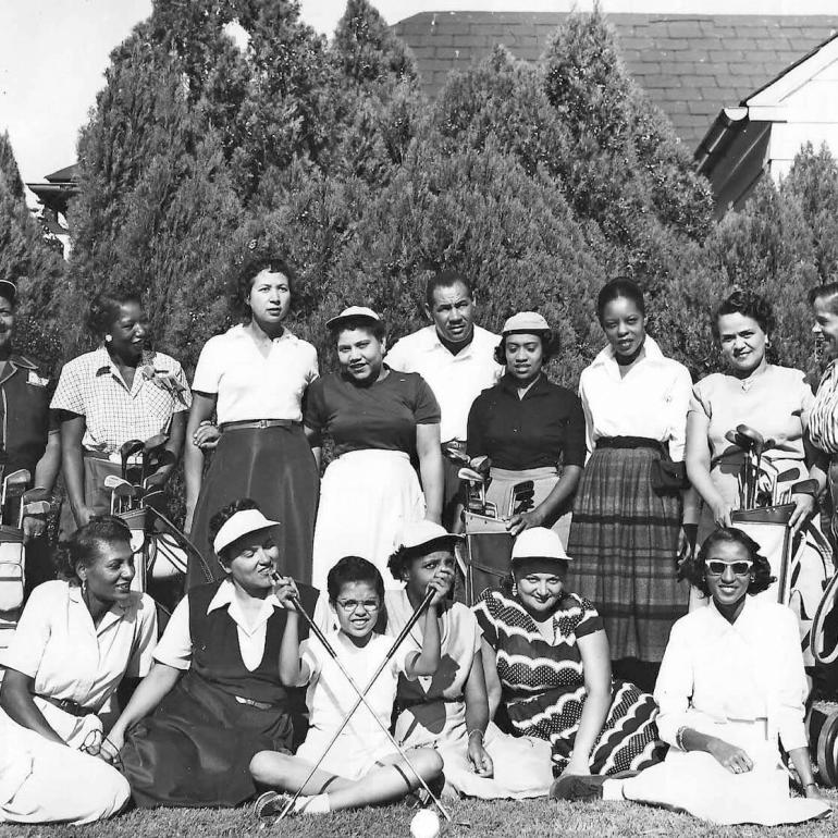 The newly formed Pitch and Putt Women’s Golf Club at Clifton Park, circa 1940. 