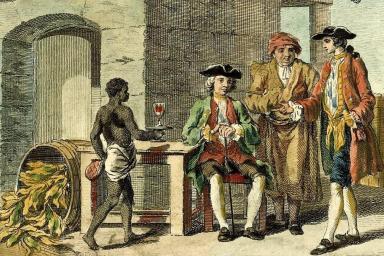 There are no portraits of Dr. Charles Carroll. However, this map cartouche approximates his life as a Mid-Atlantic tobacco planter sitting outside his warehouse, while enslaved workers prepare hogsheads of tobacco for shipment, by Francis Hayman, 1751.